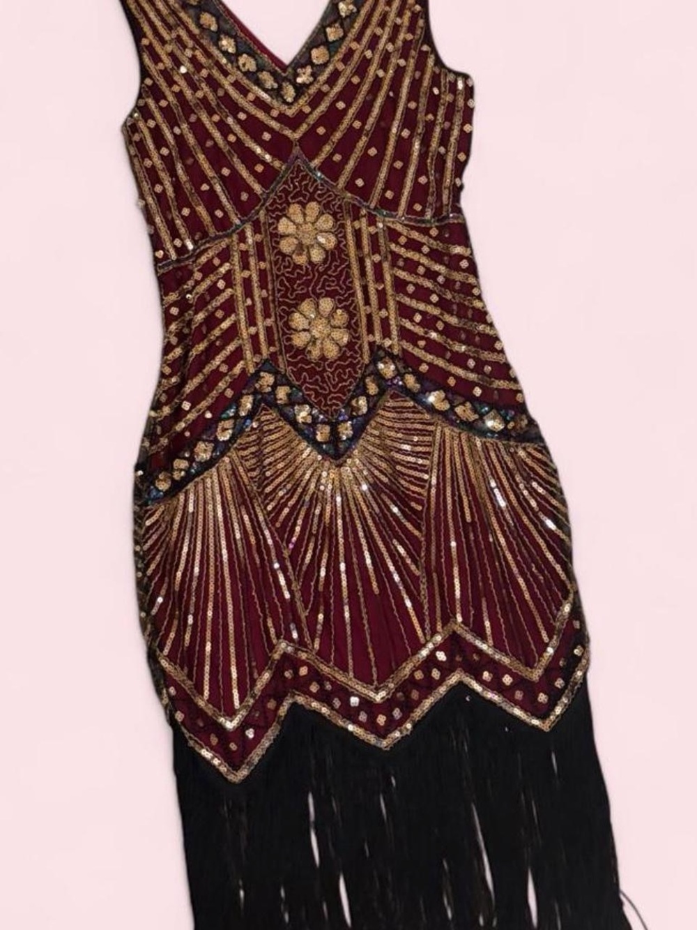 Babeyond Beaded Fringe Midi Dress
